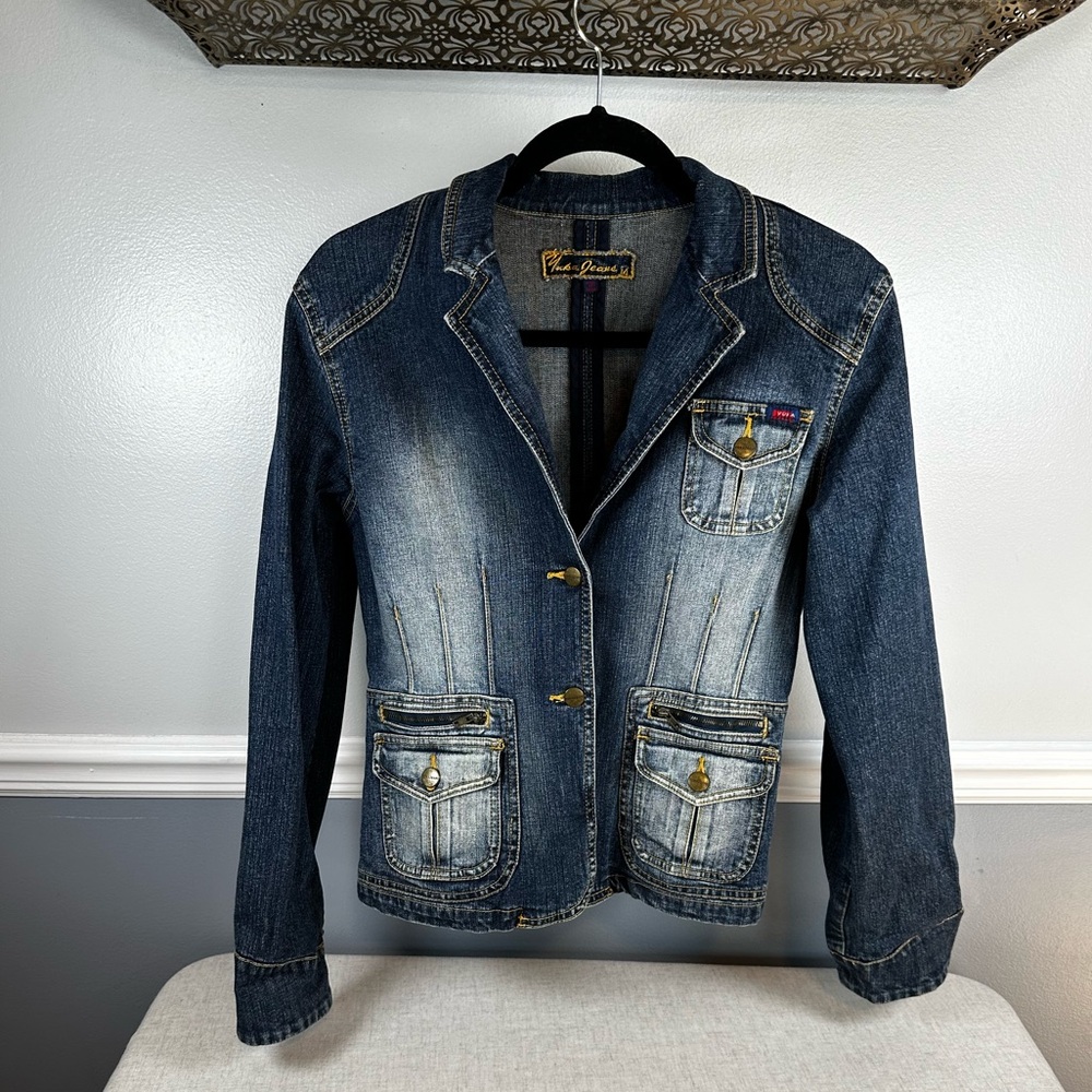 Yuka Jeans Tailored Denim Jacket Size Medium